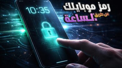 قفل الشاشة بالساعة