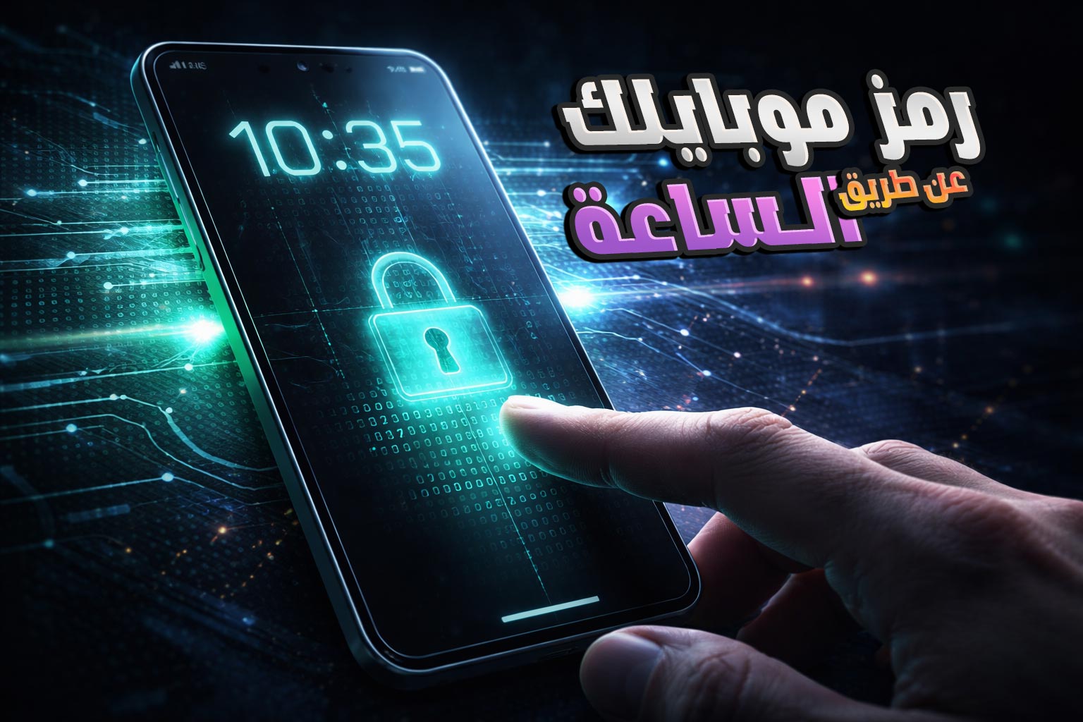 قفل الشاشة بالساعة